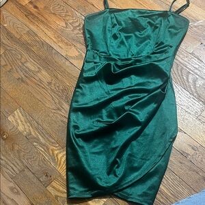 Emerald Sundae Shimmering Green Mini Dress